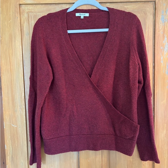 Madewell Sweaters - Madewell Deep Red V-Neck Sweater